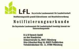 Notifiziert für Klärschlamm- und Bioabfallprobenahme